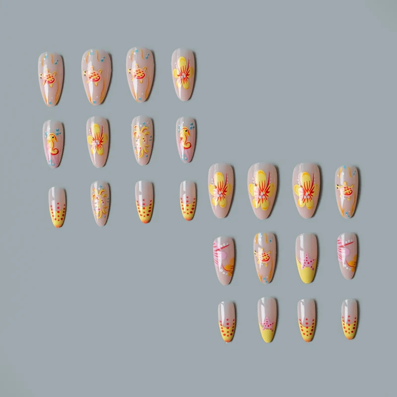 Künstlerisches von Ozeanen inspiriertes Nagelkunstset
