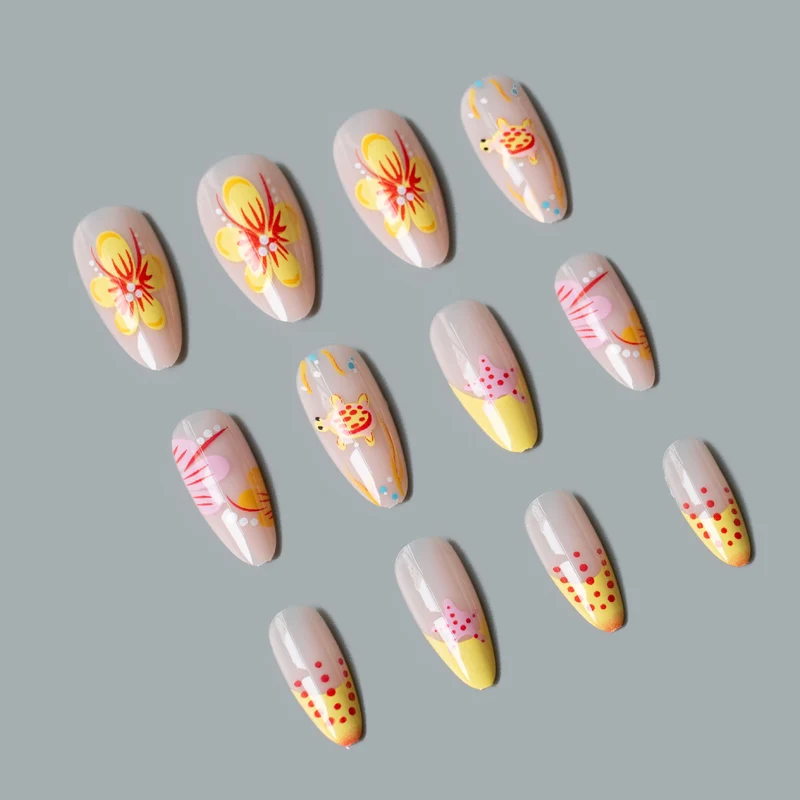 Künstlerisches von Ozeanen inspiriertes Nagelkunstset