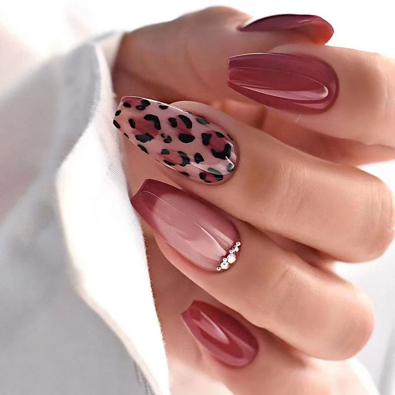 Chic Dekorative Lange Nagelkunst Set