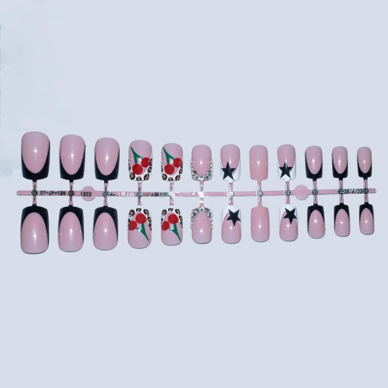 Künstlerisches Nail Art Design Set mit Kirsch- und Sternelementen