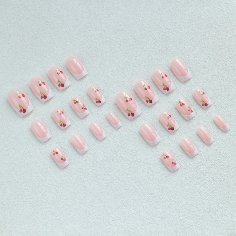 Kirschblüten Französischer Tipp Nagelkunstset