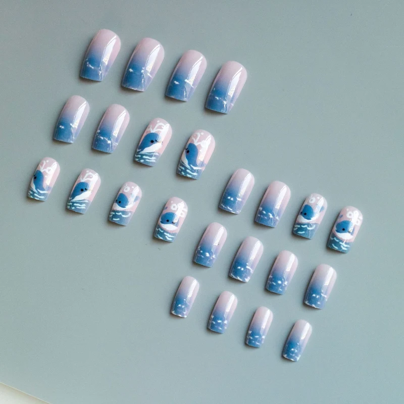 Künstlerisches Wal-Themen-Nagelkunst-Set