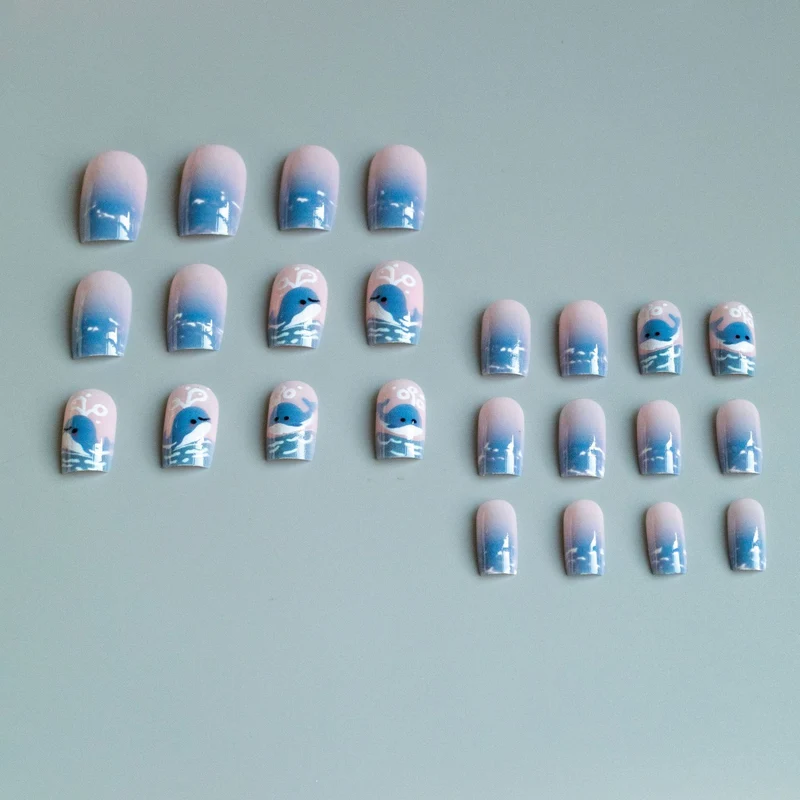 Künstlerisches Wal-Themen-Nagelkunst-Set