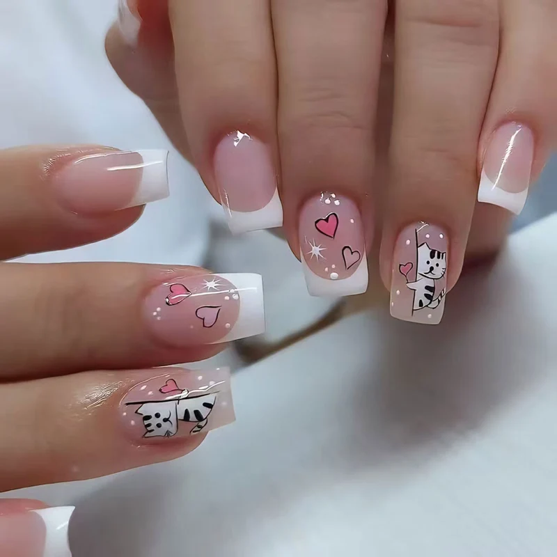 Süßes Katzen-Themen Nagelkunst Set