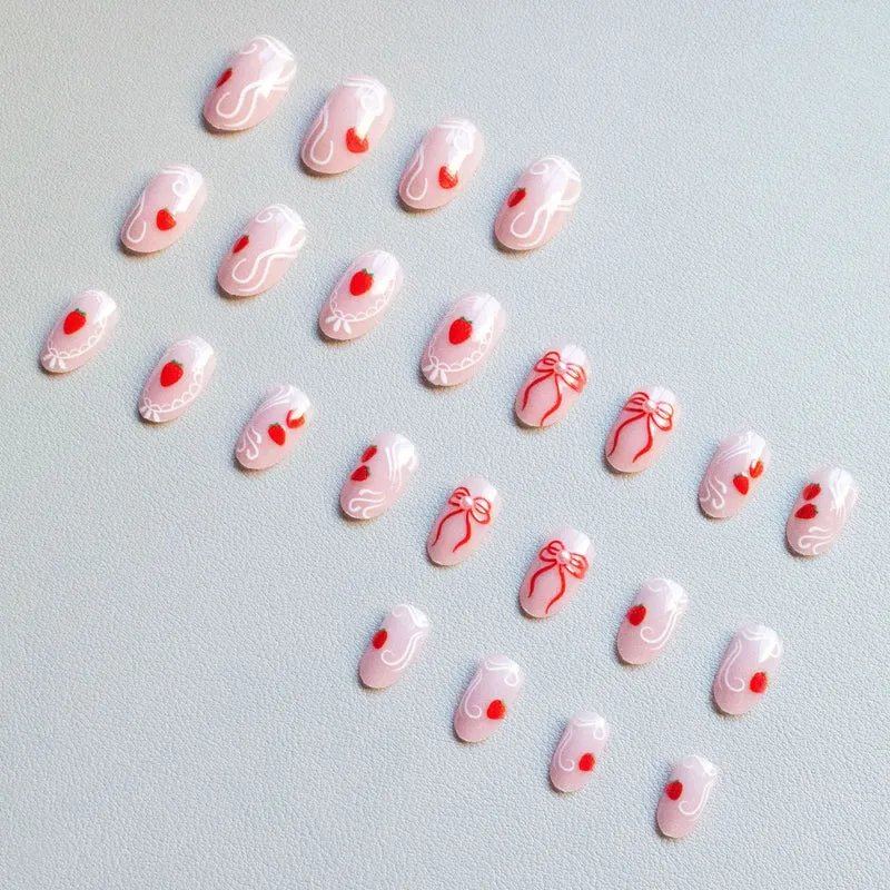 Künstlerisches Erdbeer-Nagelkunst-Set