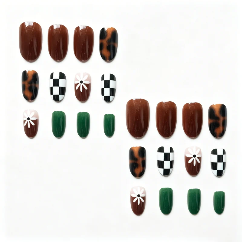 Künstlerisches gemischtes Muster Nagelkunst Set