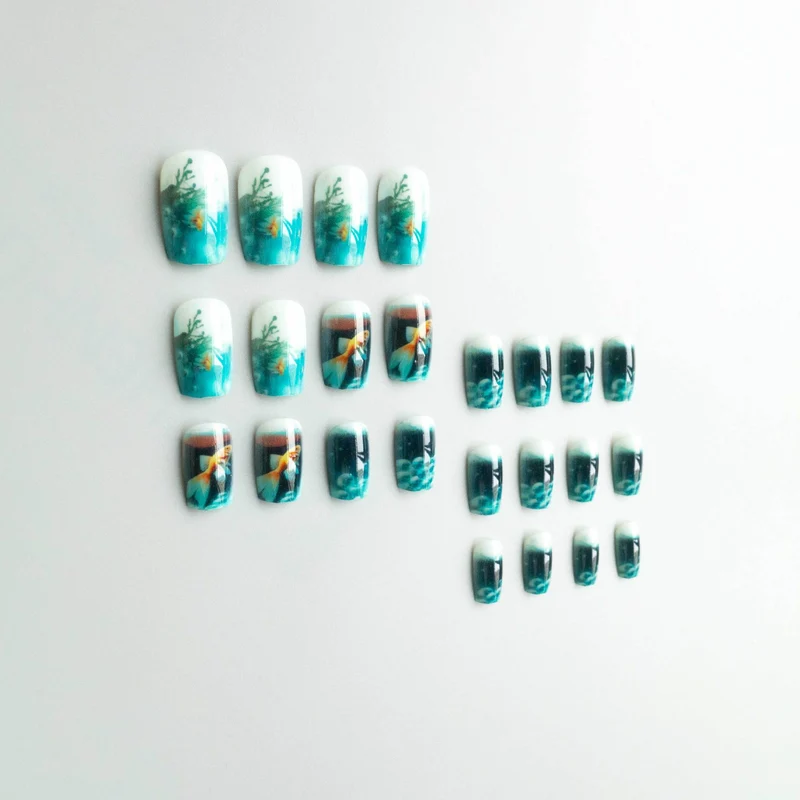 Künstlerisches 3D Aquarium Nagelkunstset