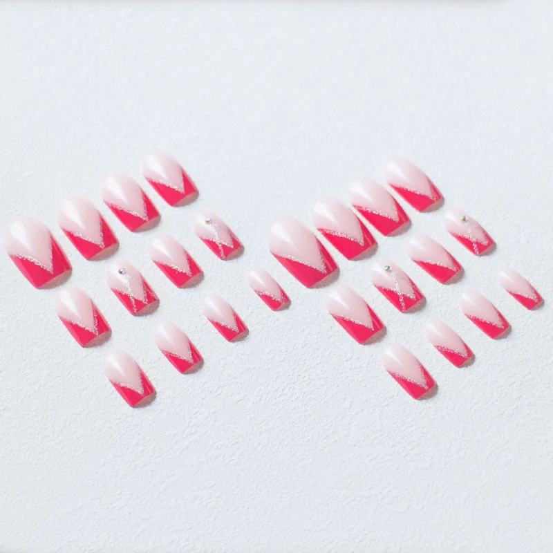 Künstlerisches French Tip Nagelset