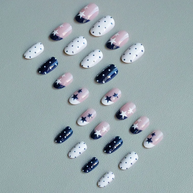 Künstlerisches Stern- und Pünktchen-Nagelkunstset