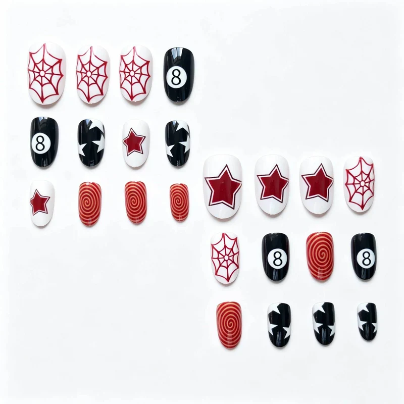 Künstlerisches Spider- und Stern-Nagelkunst-Kit