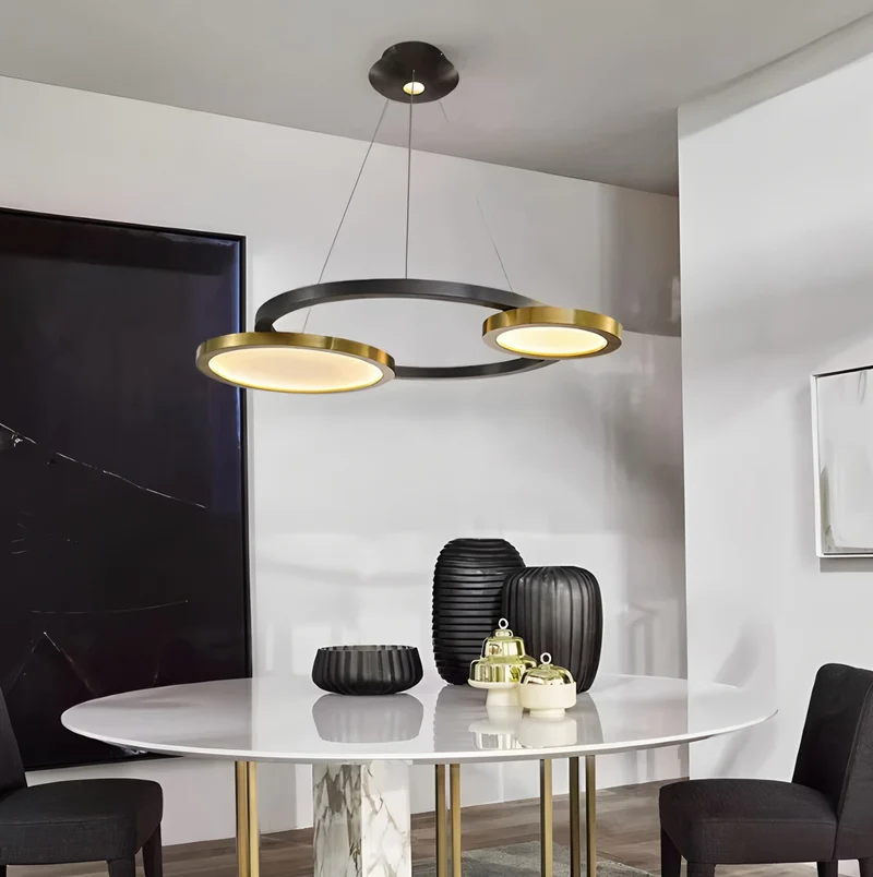 Moderne Dual-Circle Pendelleuchte