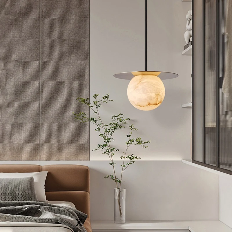 Moderne Marmor Kugel Pendelleuchte