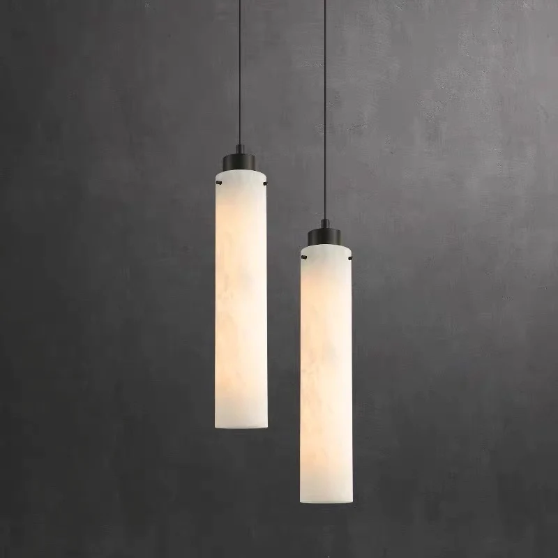 Moderne Marmor Zylinderring Pendelleuchte