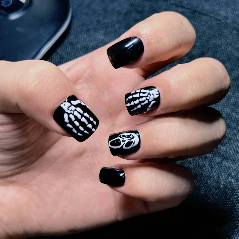 Künstlerisches Skelett Nagelkunstset