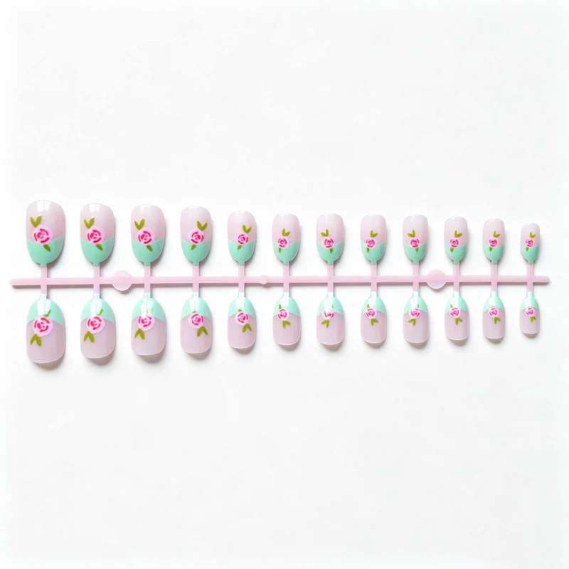 Künstlerisches floral Gel Nagelkunst