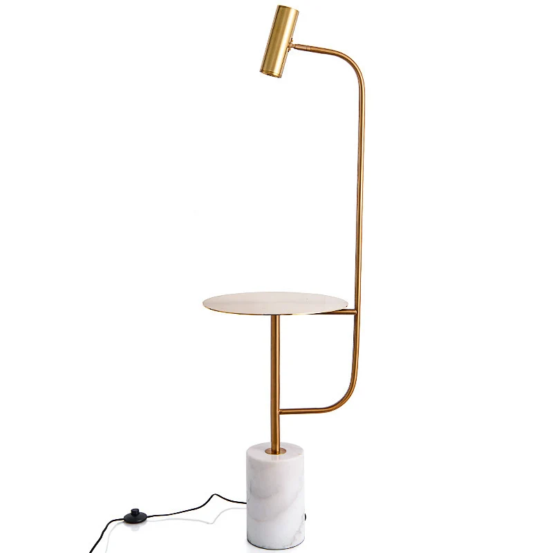 Moderne Marmor Basis Stehlampe mit integriertem Beistelltisch