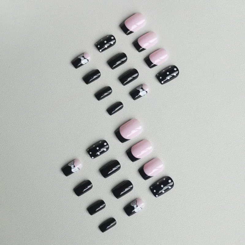 Künstlerisches Polka Dot und Schleifen Nagelkunstset