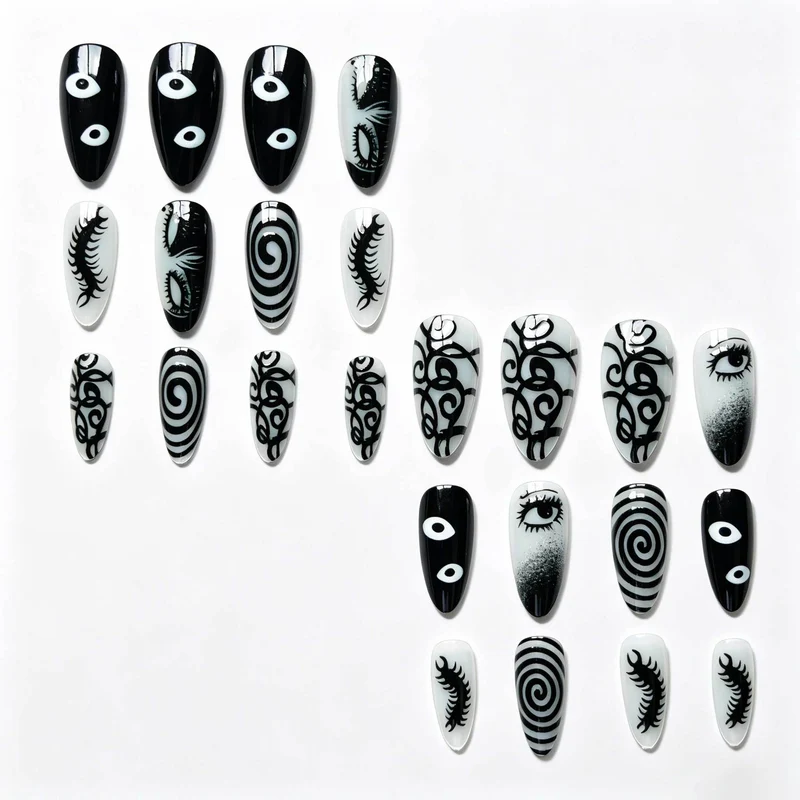 Künstlerisches von Halloween inspiriertes Nageldesign-Set