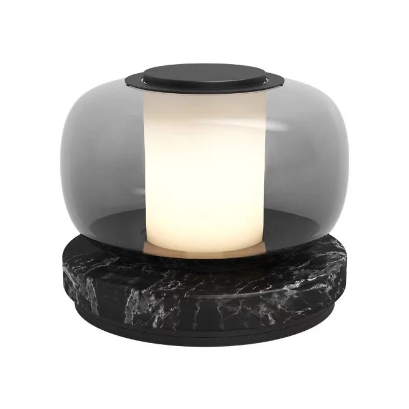 Moderne Glas- und Marmor-Tischlampe