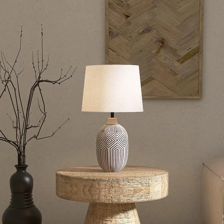 Geometrische Keramik Tischlampe