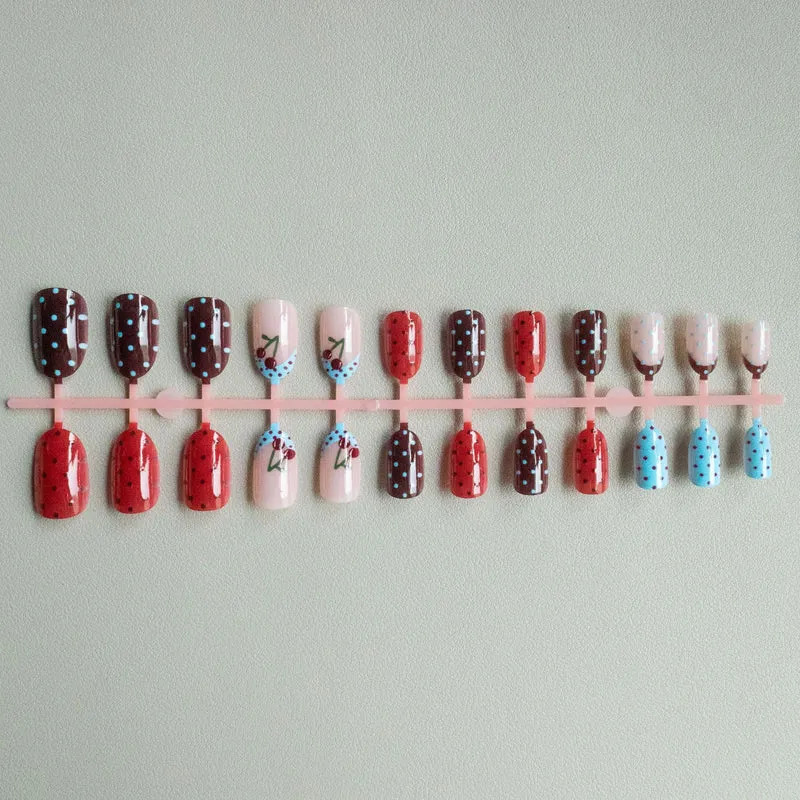 Künstlerisches Kirsch-Themen-Nagelkunst-Set