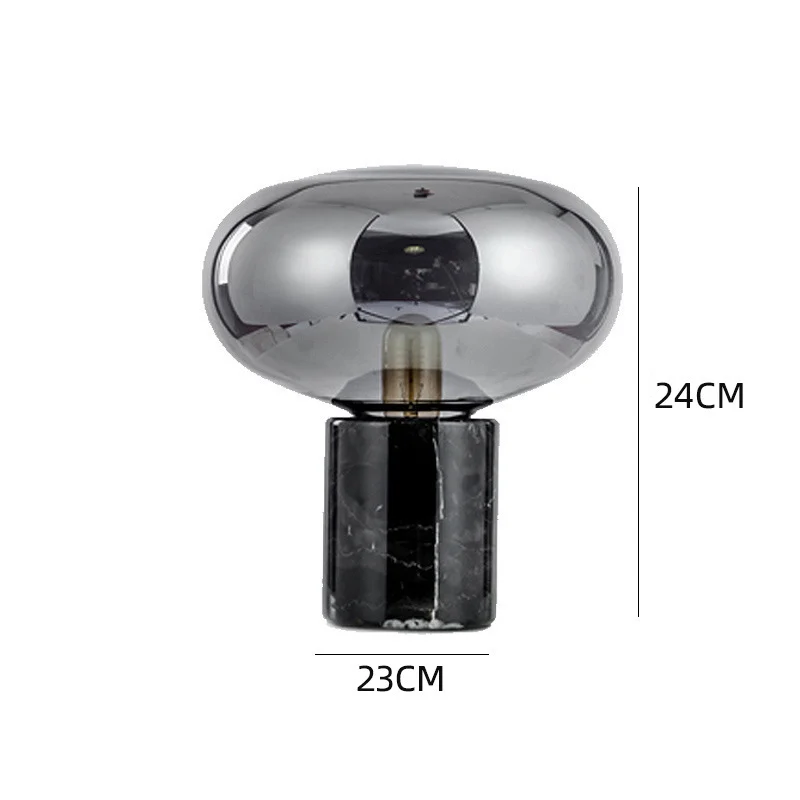 Elegante Glastischlampe mit Marmorbasis