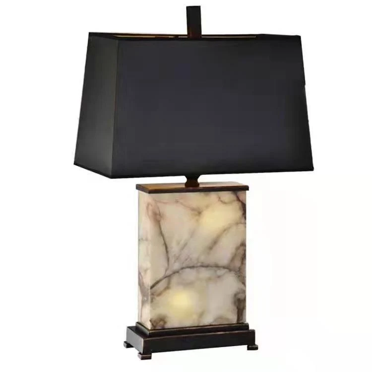 Zeitgenössische Marmor- und Stofftischlampe