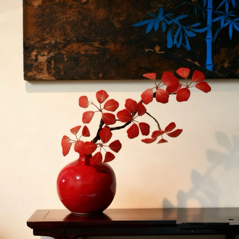 Künstlerische Keramikvase mit lebensechter Blumengestaltung