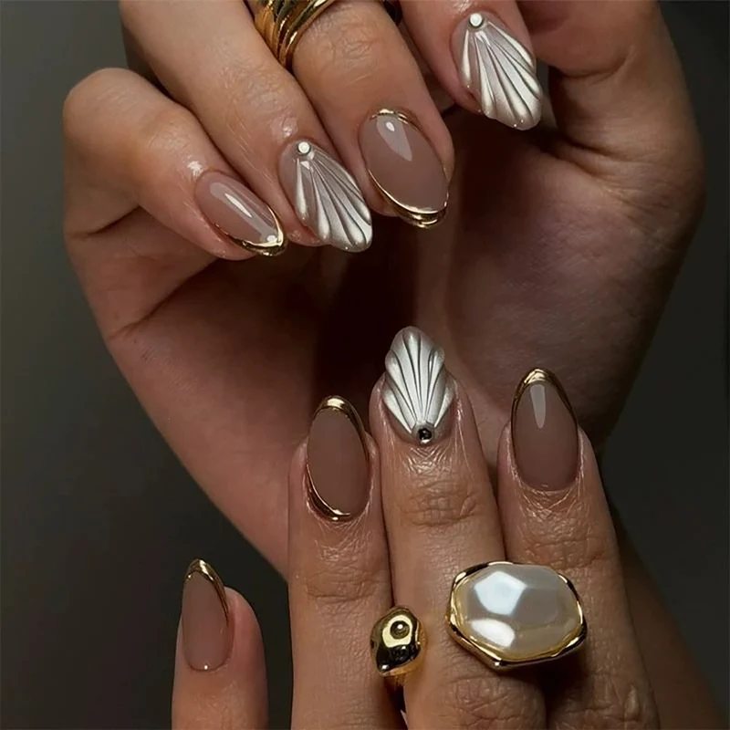 Elegante Art Deco Stil Press-On Nägel