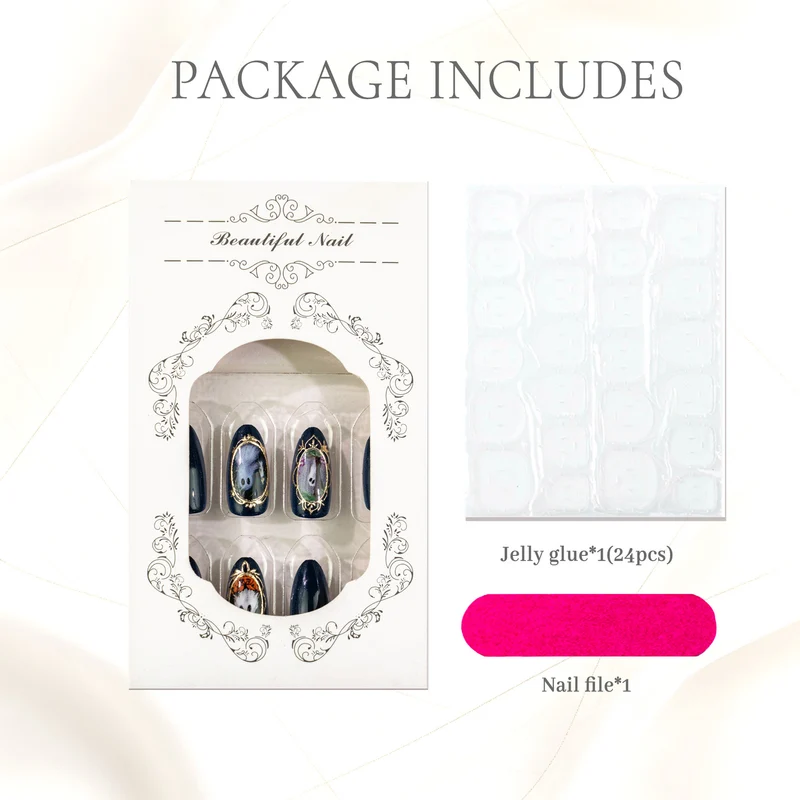 Gothic-inspirierte Press-On-Nagelset