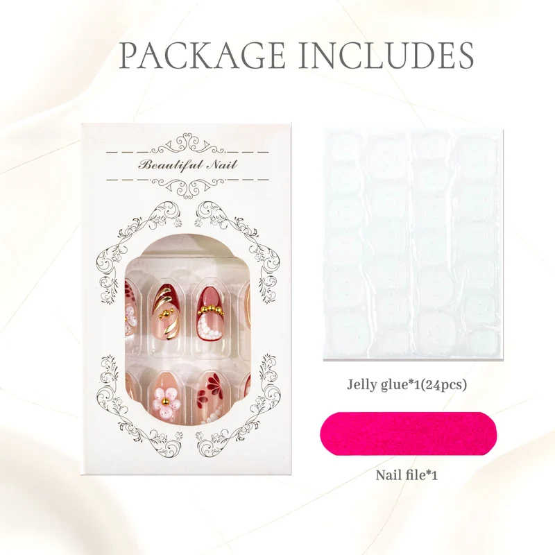 Florales Design Press-On Nagelkunst