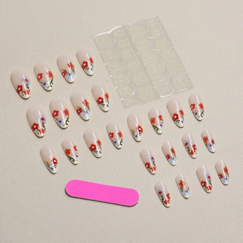 Blumiges Press-On Nagelset