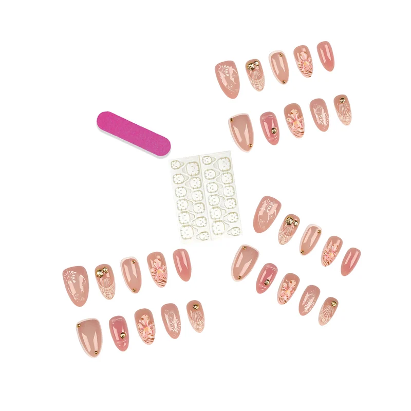 Dekoratives Nagelspitzen-Set mit Goldakzenten