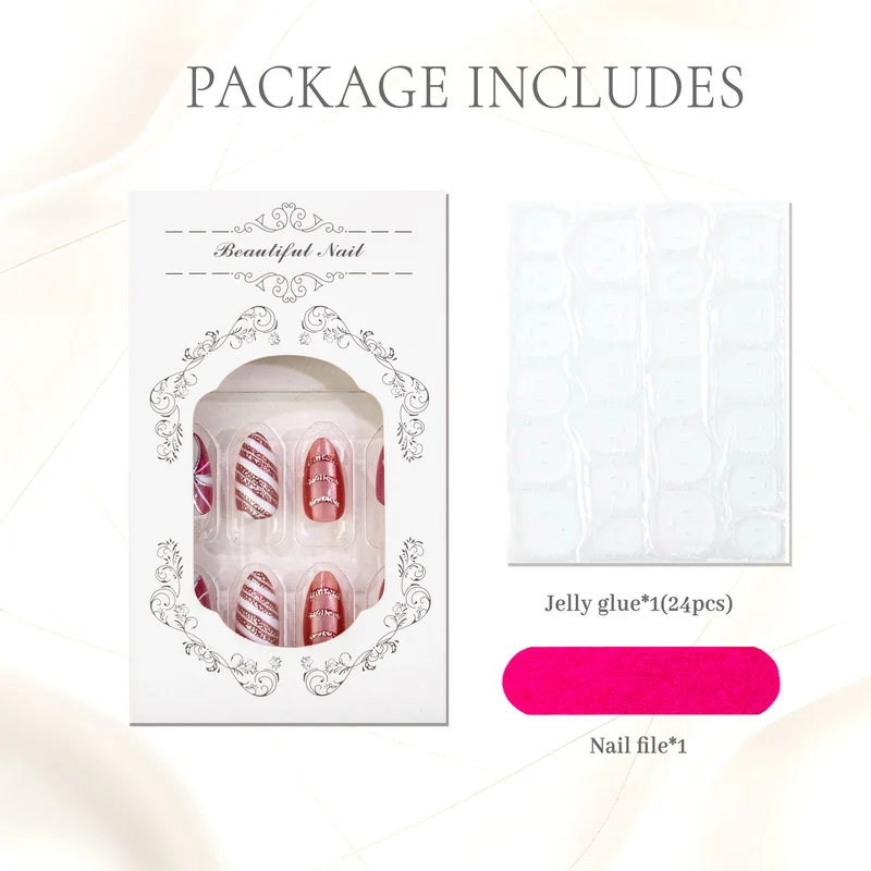 Festliches Holiday Press-On Nagelset