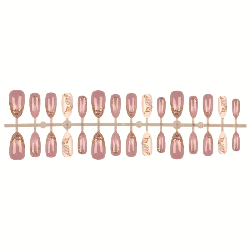 Blumeninspiriertes Press-On Nagelspitzen Set