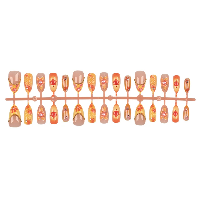 Blumeninspiriertes Press-On Nagelkunstset
