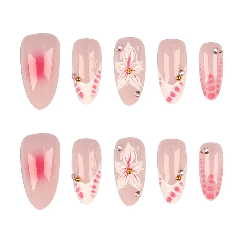 Florale Verzierungen Press-On Nagelkunst