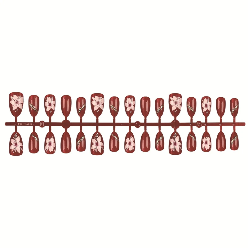 Blumenmuster Press-On Nail Art Set