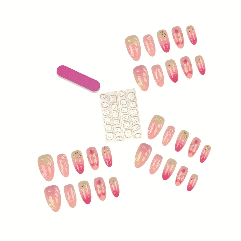 Blumenmuster Press-On Nagelspitzen