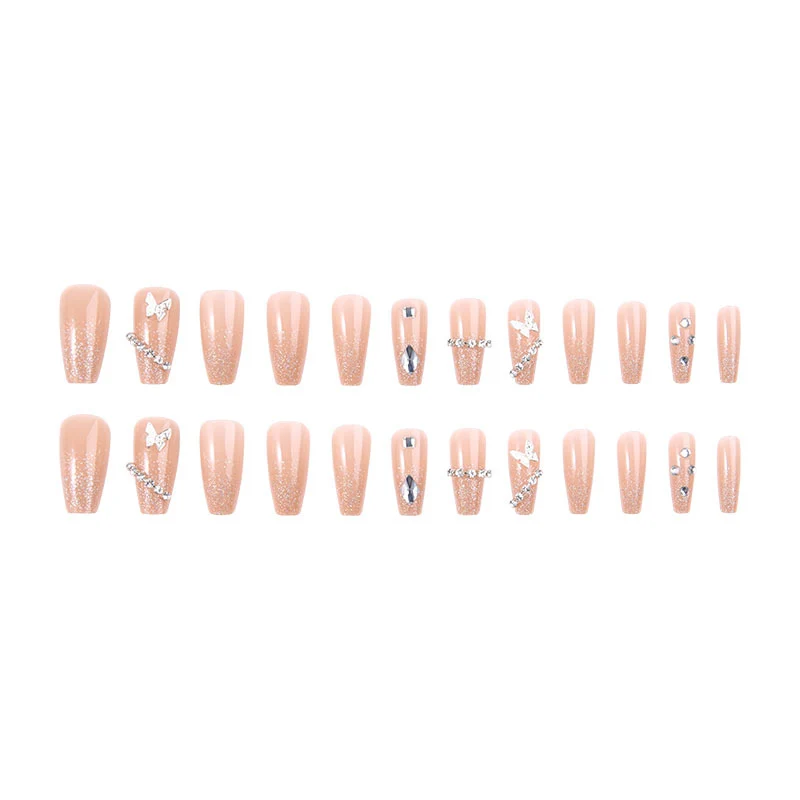 Rhinestone- und Glitter-Press-On-Nagelspitzen