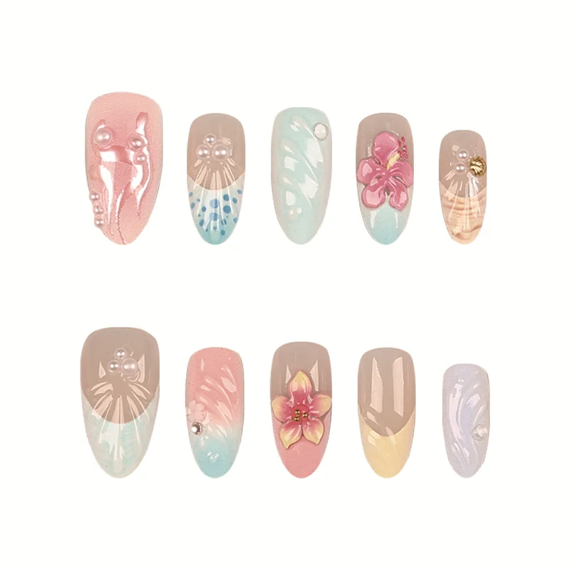 Premium Press-On Nail Tips Set mit Kleber und Feile