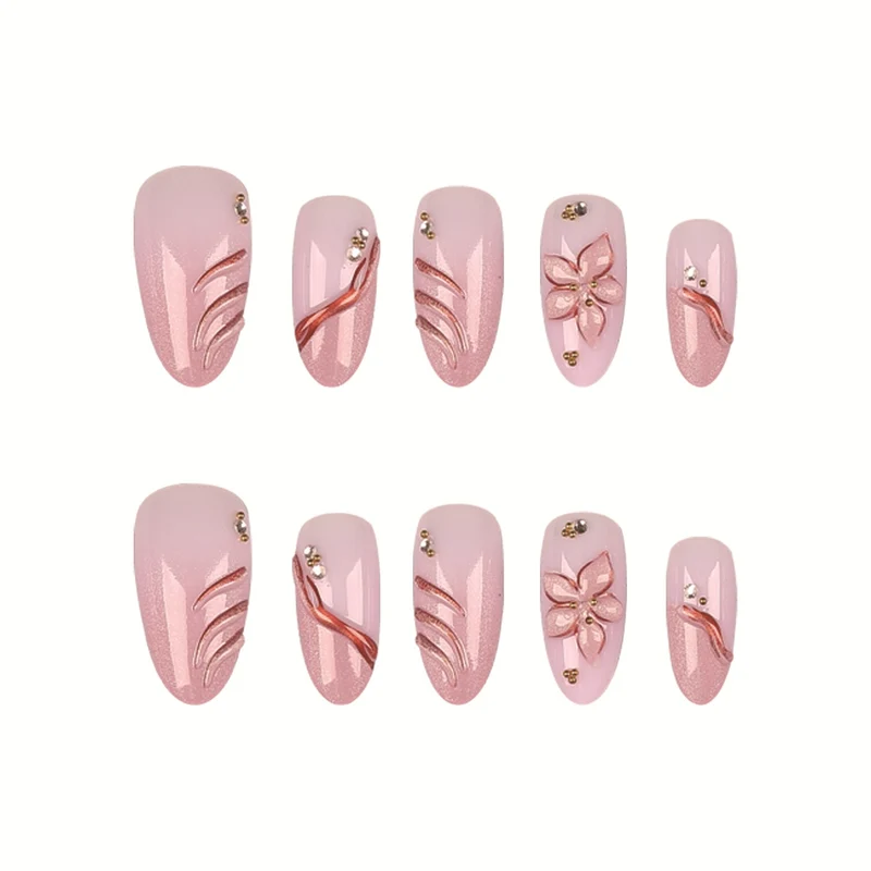 Dekorative florale Press-On Nagelkunst
