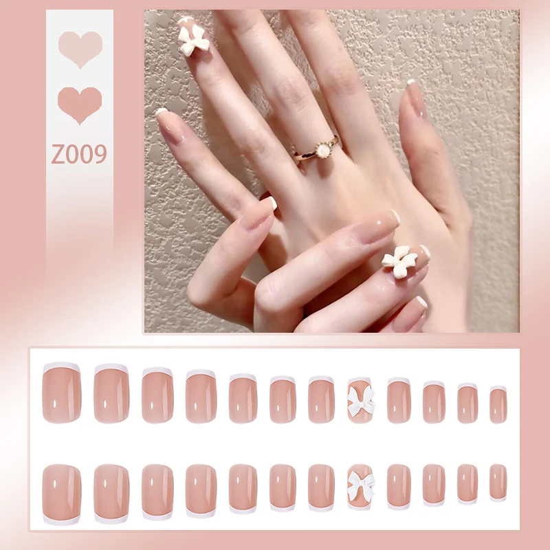 Premium Floral Akzent Druck-Nagelset