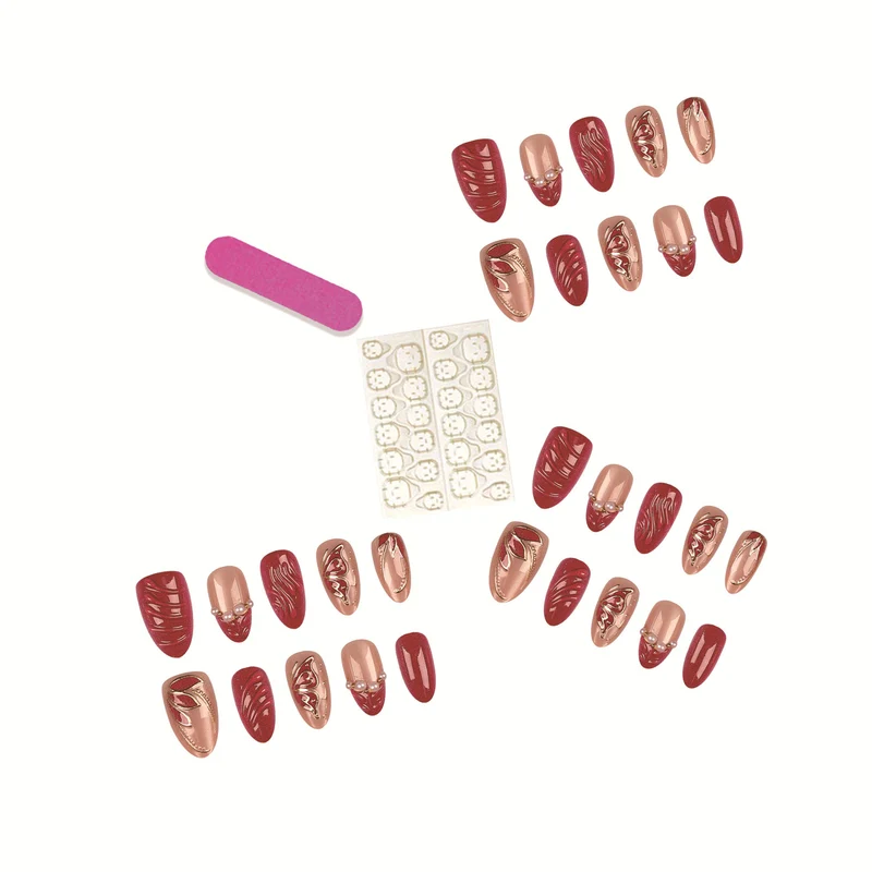 Elegantes Press-On Nail Art Set 1790956123