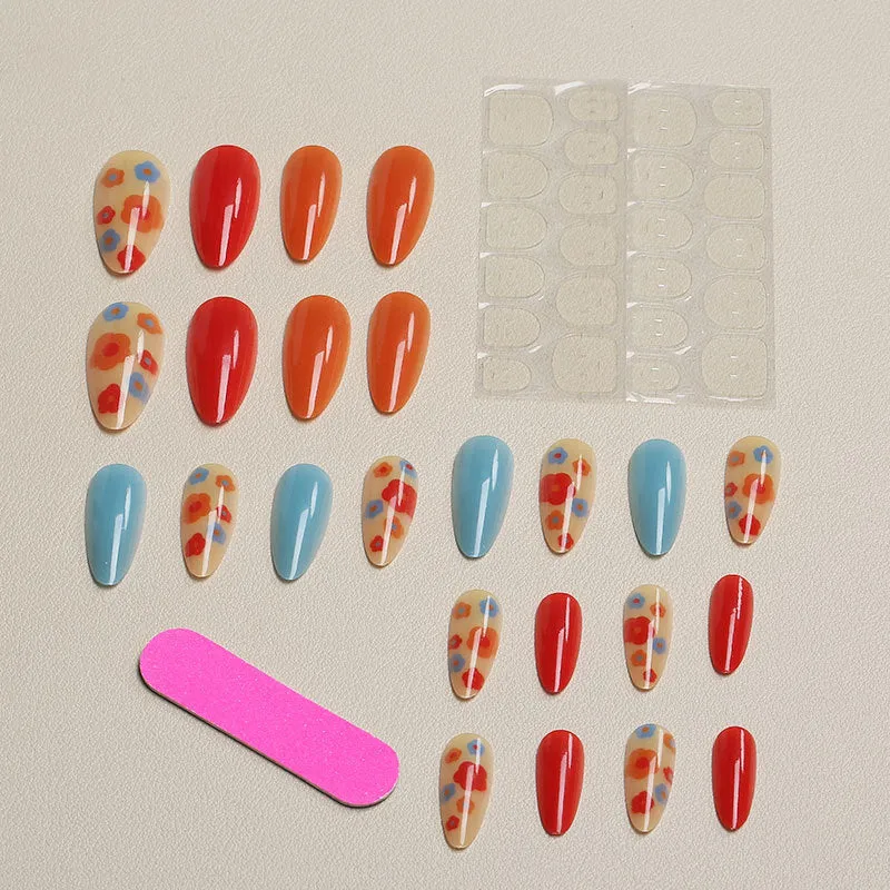 Bunte Blumen Nagelkunst