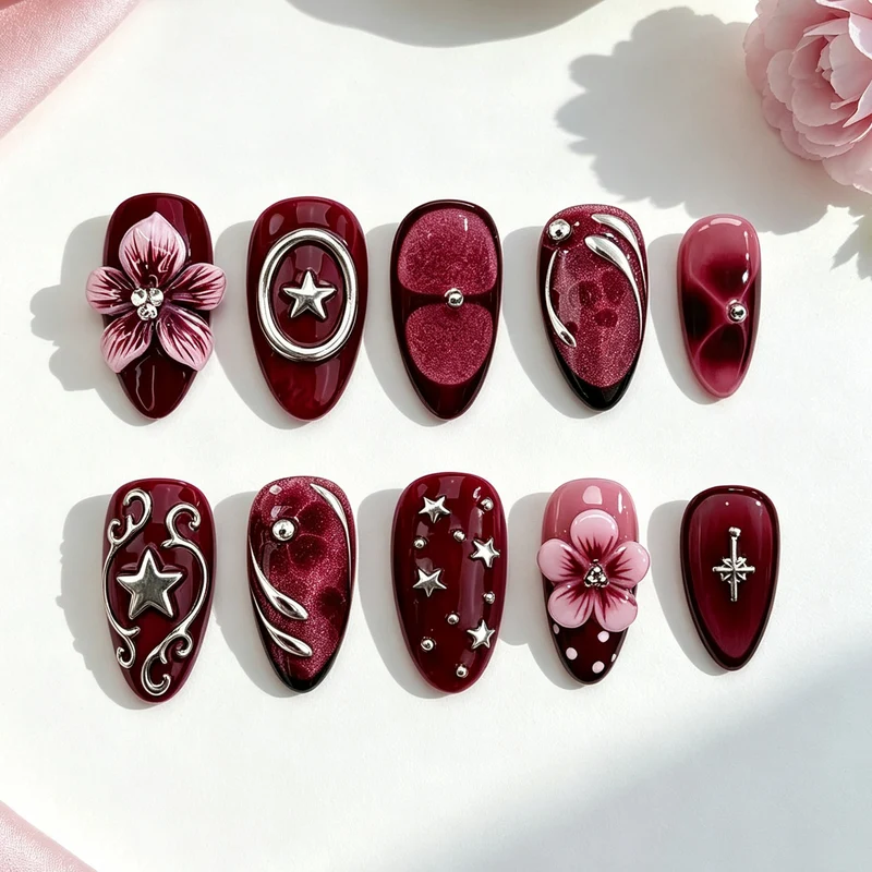Dekoratives Florales Nageldesign