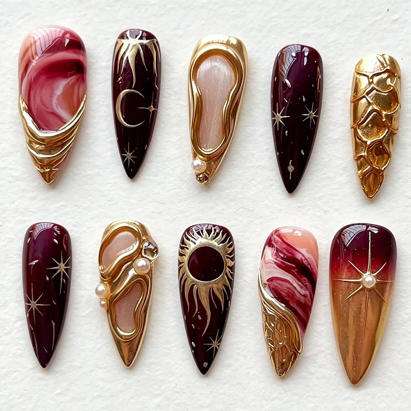 Künstlerisches Press-On Nagelkunst Set