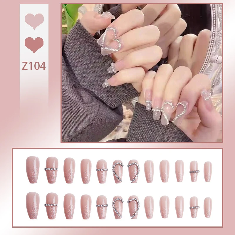 Glamouröse mit Strass verzierte Press-On Nagelset