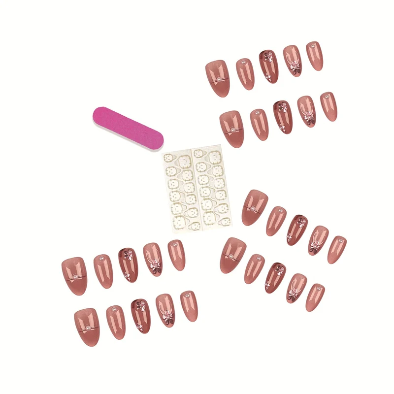 Elegantes florales verziertes Acryl-Nagelset