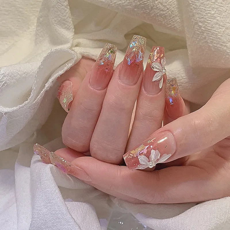 Elegantes florales Design Press-On-Nail-Art-Set